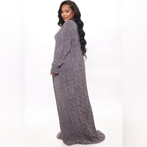 FASHION NOVA COZY LIVING MAXI CARDIGAN- PINK